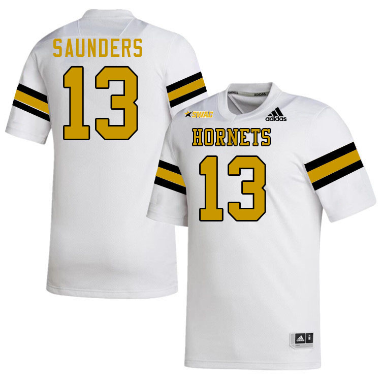 Alabama State Hornets #13 Tyree Saunders College Football Jerseys Stitched Sale-White